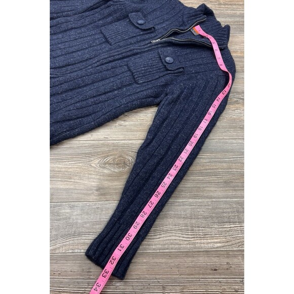 Merrell Sweater Men’s L Wool Blend Ribbed Full Zip Chunky Knit Cabincore Urban - Picture 10 of 14